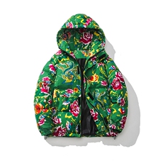 连帽东北大花棉衣外套风汉服宽松棉服棉袄保暖A1P-85，男装棉衣，电商A128