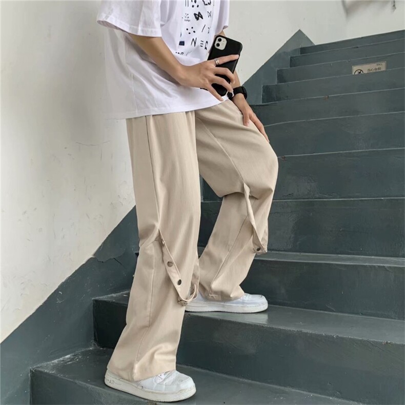 2023新款工装裤夏季薄款黑色宽松高腰直筒拖地阔腿裤K1051-P38,男装休闲裤,星座512-2