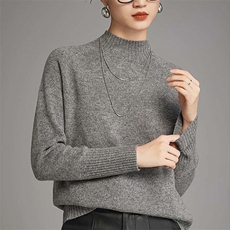 半高领打底衫女2024秋装新款气质针织衫，女装羊毛衫，泰沅羊绒