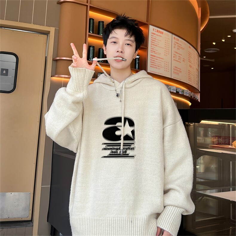 高品秋冬季连帽毛衣男复古慵懒风针织衫毛衣外套MYL3316-P65控88,男装针织衫/毛衣,电商B370