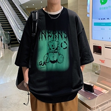 DX50P35港风纯短袖青少年学生百搭休闲潮流宽松T恤纯上衣，男装T恤，星座1204-3