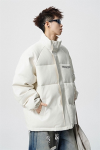 鳄鱼纹印花设计大码M-5XL手塞棉夹克PU皮棉服外套男8507P120控158图片