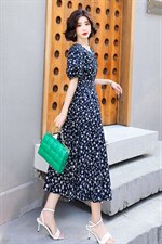 印花时尚气质百搭优雅潮流中长款2021年夏季连衣裙，女装连衣裙，超帛