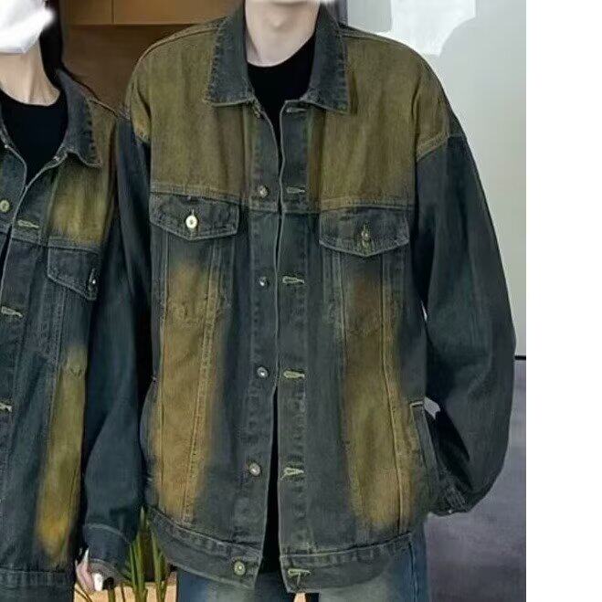 宽松oversize夹克上衣水洗做旧牛仔外套男女HG8846P56,男装工装外套,星座1112-1