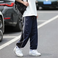 美式拼接撞色休闲运动裤男ins潮牌设计感阔腿裤子情侣潮AK828-P40，男装休闲裤，星座1008