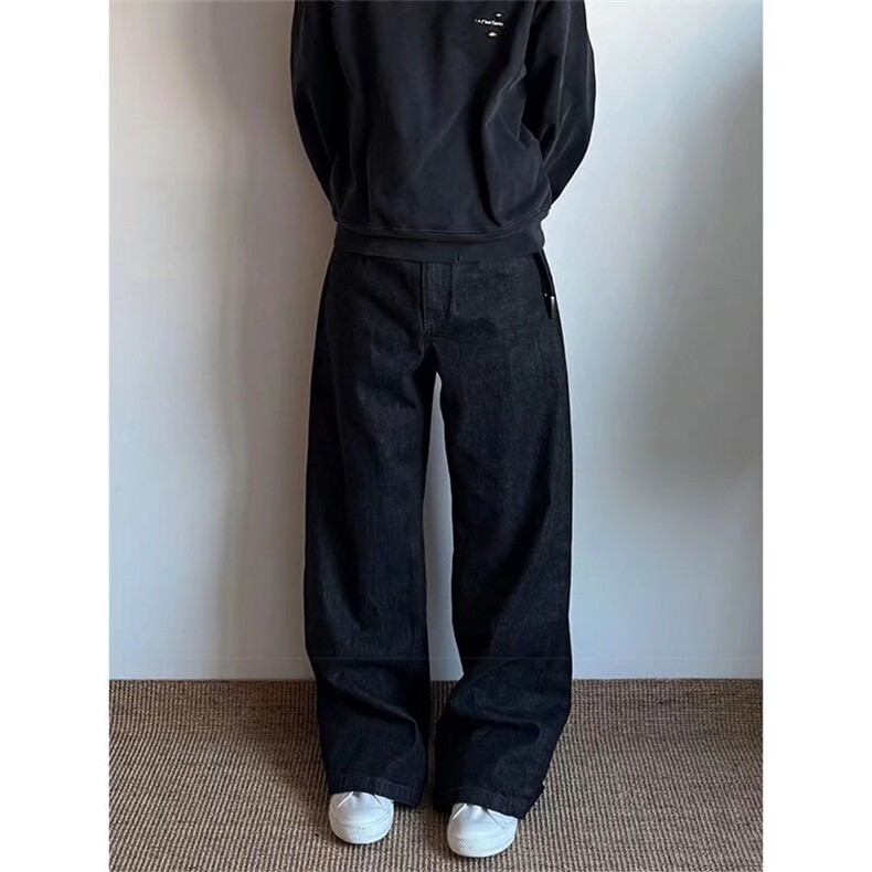 美式复古直筒牛仔裤男春秋宽松阔腿休闲裤百搭潮牌长裤LK7082-P45,男装牛仔裤,星座1008