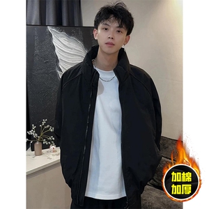 现货美式高街休闲棉衣夹克三防立领纯色户外工装加厚棉服外套图片