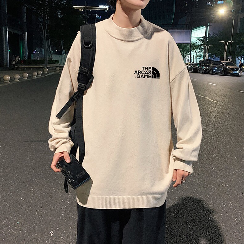 M18232-P45加绒款-P65半高领毛衣男士大码针织衫男毛线衣男,男装针织衫/毛衣,电商A040