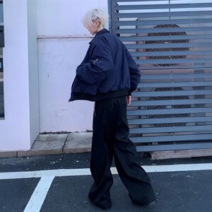 美式高街复古老钱风薄款夹克冲锋衣男女纯色休闲宽松boxy飞行外套图片