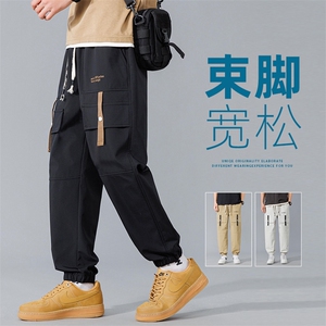 2024开春新款大码防风防水冲锋裤工装裤休闲裤速干束脚K222 P-40图片