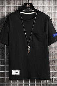 DX24062-P25大口袋百搭短袖t恤男大码半袖体恤上衣服图片