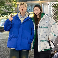 特批港风夜景情侣时尚宽松连帽棉衣MY2271P75控118，男装棉衣，电商A247