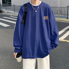 抖音供货、秋季现货舒适棉宽松重磅长袖T恤D223A-CT2322-特P28，男装T恤，电商019-1
