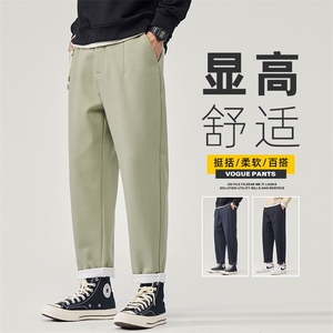 棉质休闲裤子男款秋冬季直筒男裤2025新款弹力针织长裤Z2584-P45图片