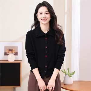 新款bao现货2025春秋方领毛衣女士套头长袖秋冬打底针织衬衫图片