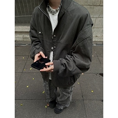皮衣外套男穿搭美式复古休闲皮夹克短款机车服513AJK2675P70，男装夹克，星座513A