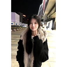 现货重磅硬挺boxy羽绒棉衣座山雕猫耳大毛毛领麂皮棉服冬外套，男装棉衣，电商A486