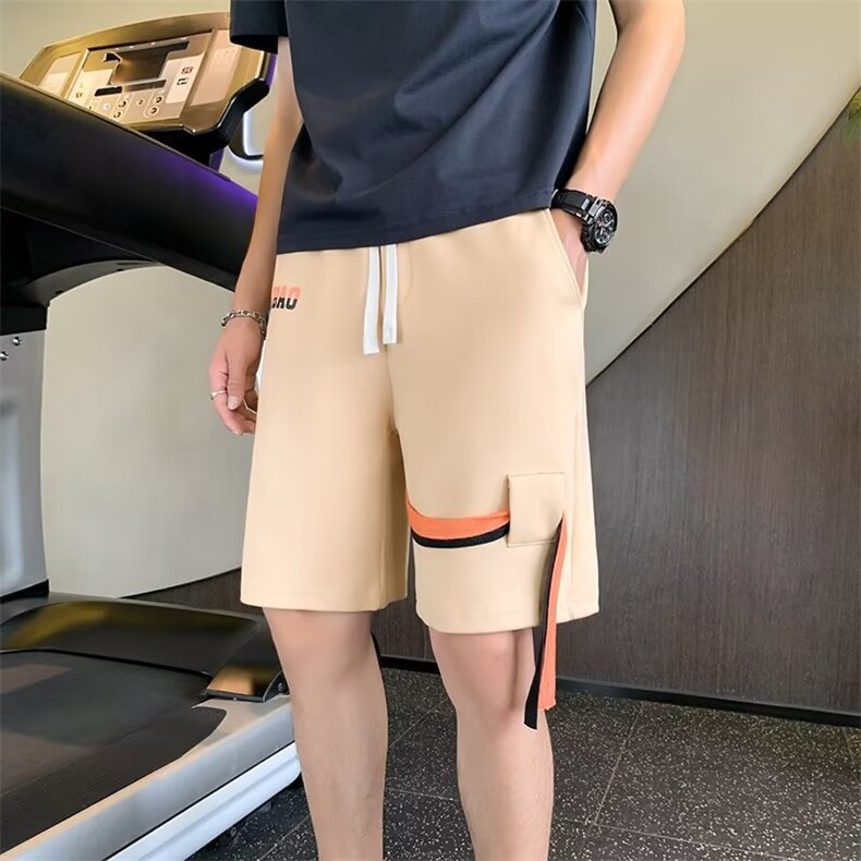 夏季男士时尚印花字母运动短裤INS港风休闲宽松直筒卫五分裤6607,男装牛仔裤,星座1116A-2（原606A-1）