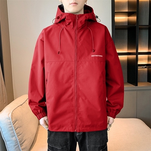 冲锋衣连帽夹克男宽松落肩纯色上衣外套DSA157B-JK727-P50图片