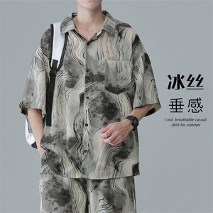 特批P25无差价夏季风透气冰丝男短袖衬衫CD892套装货号TZ082图片