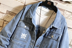 jk923-p70M-5XL砖墙ins牛仔夹克拉链破洞大码男日系CITYBOY，男装夹克，星座103A