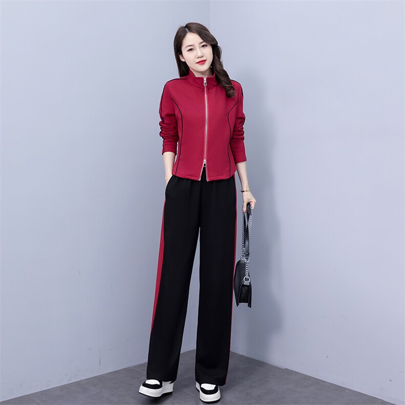 休闲运动服套装女2025春秋新款韩版时尚洋气开衫显瘦卫衣两件套潮,女装套装/套裙,凝聚力