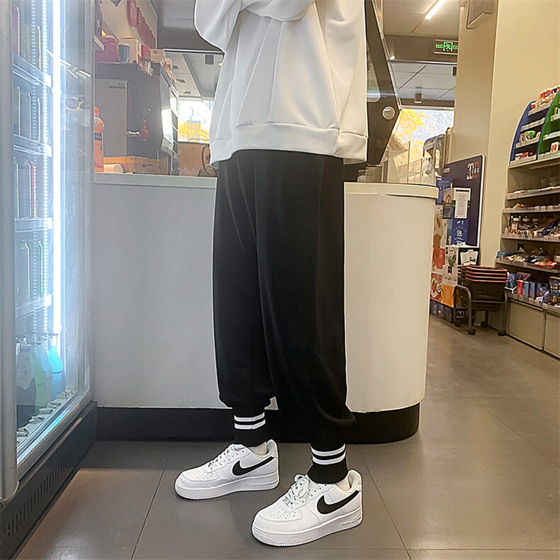 2025春装新款港风宽松束脚休闲运动裤D321-1-DM90-P40，女装休闲裤，电商D321-1