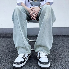 青春流行ins男直筒水洗牛仔裤P45，男装牛仔裤，星座1116-2