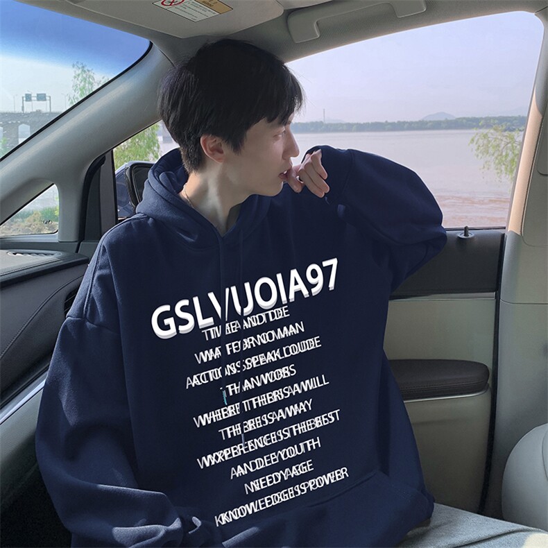 抖音得物供货可提供视频秋冬重磅美式宽松连帽卫衣DL2036,男装卫衣,电商A486