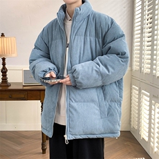 2023冬上新学生加棉加厚棉服纯色宽松立领棉衣外套男女6223-P100，男装棉衣，电商A441-1