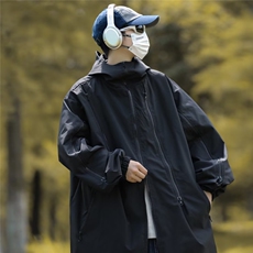 潮牌春秋季日系机能黑武士冲锋衣外套男美式运动防水连帽高领夹克，男装夹克，星座716-3