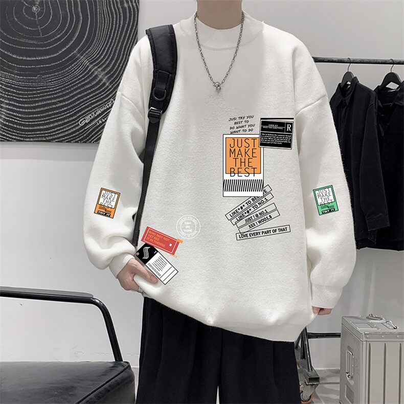 控68半高领毛衣男士大码针织衫男毛线衣男 M18121-P45 加绒款-P65图片