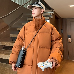 立领加厚纯色棉衣男冬季男士情侣款棉服潮棉袄A266-MF365-P45特批图片