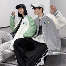 秋装立体印花夹克棒球服男女同款中性风情侣款休闲外套8013-P95，男装夹克，电商A441-1