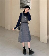 两件套连衣裙，女装连衣裙，E莎