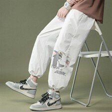 2024夏季新款 港风中性风宽松大码冰感透气束脚休闲裤1535-P35图片