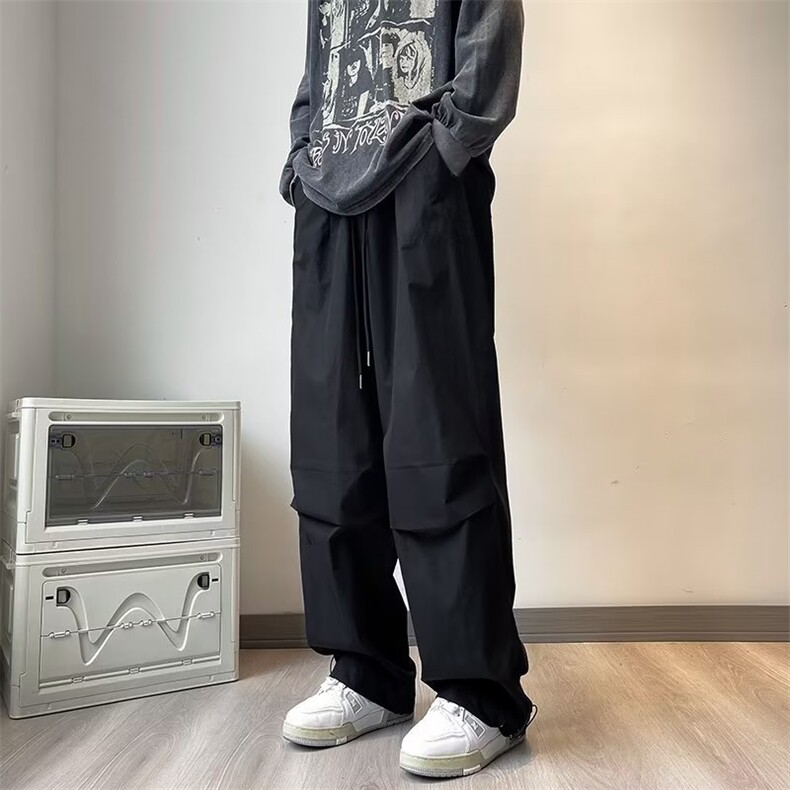 美式阔腿伞兵工装裤男女宽松复古休闲冲锋裤G079P38,男装休闲裤,星座1116-2