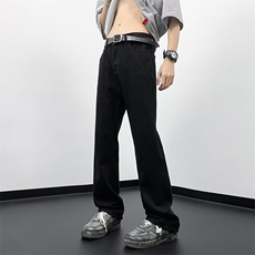 暗黑牛仔裤男士韩版潮流高街拉链夏季2024新款ins长裤RK1727-P39，男装牛仔裤，星座412-3