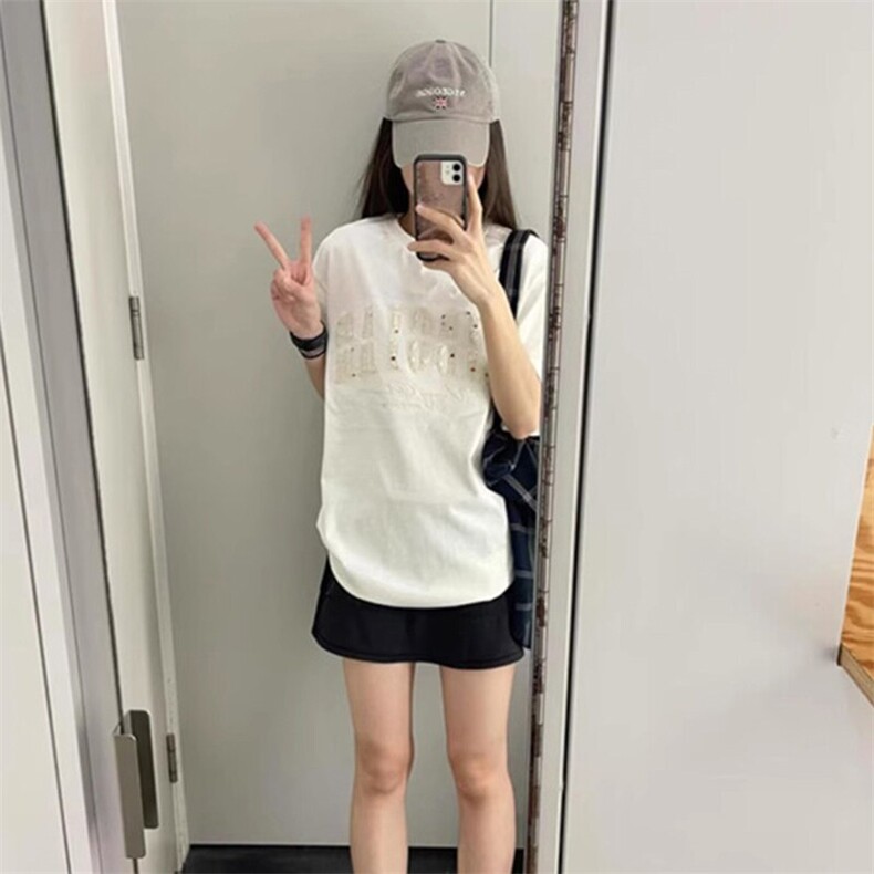 万针全刺绣工艺抖音得物高品质260克重磅纯棉双纱美式高街短袖T恤,男装T恤,电商A486