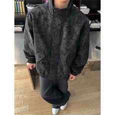 春季男士潮流正肩夹克扎染立领拼接上衣外套女C61322-TP70138，男装夹克，电商A102