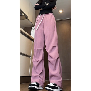得物二开！初秋灯芯绒休闲裤直筒伞兵裤 K839特P38控58图片