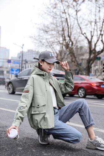 美美滴工装休闲水洗外套图片
