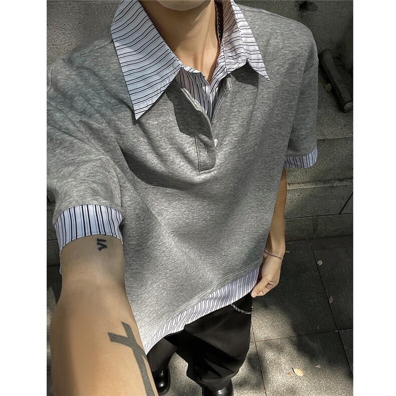 夏季新款衬衫领短袖CS7072-特批35控68,男装T恤,电商A072
