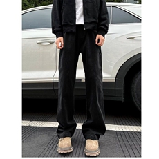 美式复古伐木工装裤男春季潮牌宽松百搭痞帅直筒微喇裤K6047-P49，男装休闲裤，星座412-3