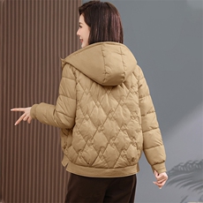 新款2022冬季韩版收腰·短款帽子棉衣棉服小个子厚外套女，女装棉衣/棉服，雪樱依海