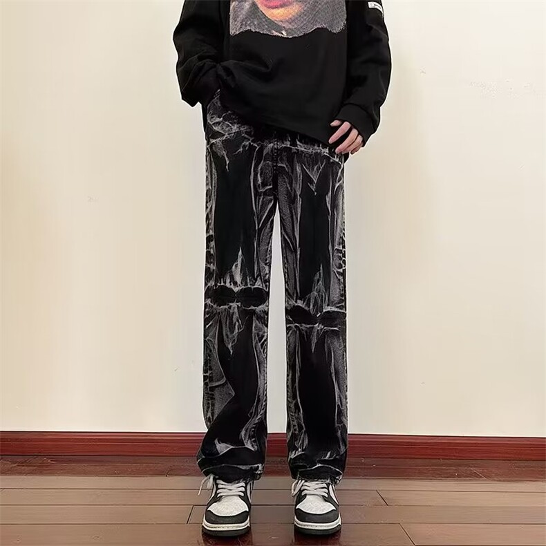 新款男气质牛仔裤青春流行潮流长裤原宿百搭N6007P43,男装牛仔裤,星座1116-2