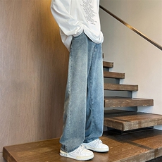 春季加长版裤子男款高个子牛仔裤复古直筒185cm110长裤KZ004P58，男装牛仔裤，电商B312