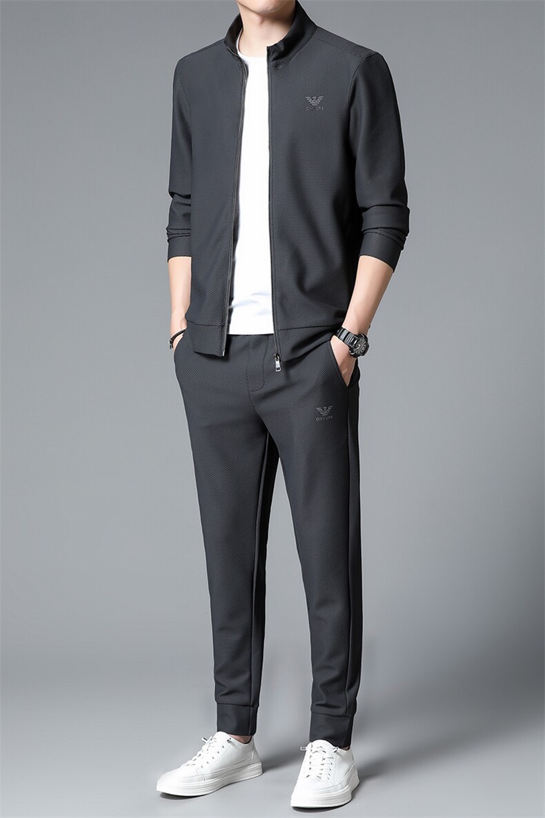S3092-2钱塘2020-2春秋薄款中青年男士新款时尚休闲卫衣套装P175,男装休闲套装,钱塘207-2