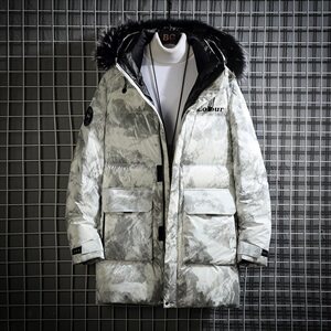 90白鹅绒秋冬季精品羽绒服男士大码中长款上衣保暖外套Y7806p380图片