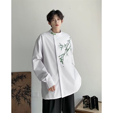 F242-P352024夏季新款新中式长袖衬衫男装设计感高级衬衣现货，男装衬衫，星座512-6